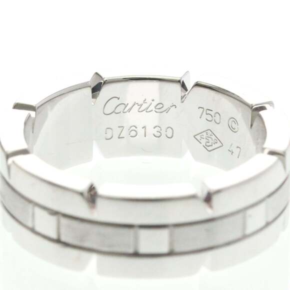 Cartier Tank Française Ring White Gold (18K) Fashion No Stone Band Ring Silver - Picture 5 of 9